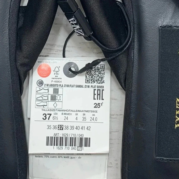 Zara Black Square Toe Quilted Slides Thong Sandals Flip Flop Summer - Picture 5 of 12